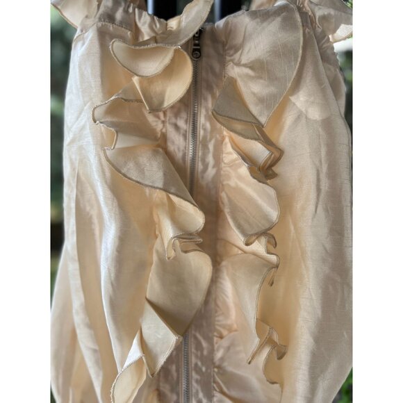 NEW Vintage Womens S Conture Twelve Satin Style Ruffle Tank top Ivory Party Chic - Picture 6 of 16